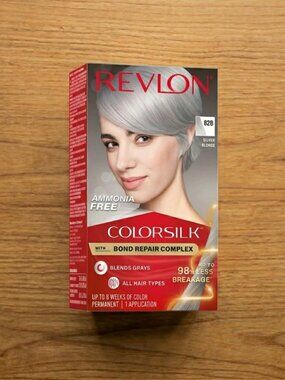 NEW SEALED Revlon ColorSilk Permanent Hair Color #82B Silver Blonde, 1 Box